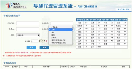 專利代理機構查詢系統(tǒng)